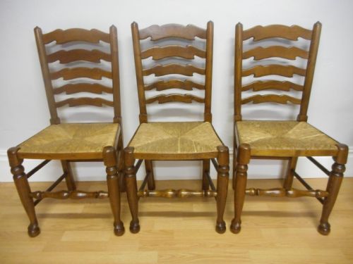 ANTIQUE 8 LADDER BACK CHAIRS - ADDITIONAL PHOTO 1