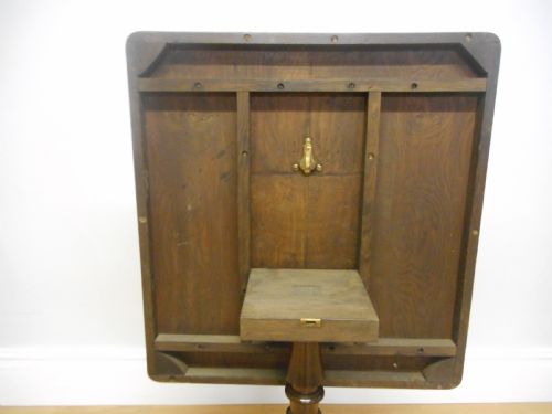 ANTIQUE OAK TRIPOD TABLE - ADDITIONAL PHOTO 2