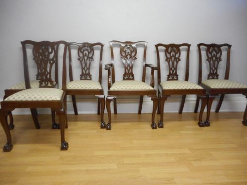 ANTIQUE SET OF 6 CHIPPENDALE DINING CHAIRS - ADDITIONAL PHOTO 2