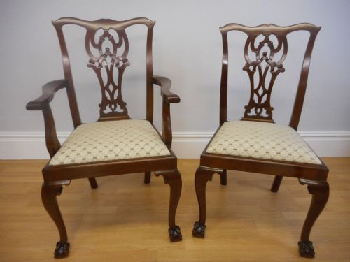 ANTIQUE SET OF 6 CHIPPENDALE DINING CHAIRS - ADDITIONAL PHOTO 7