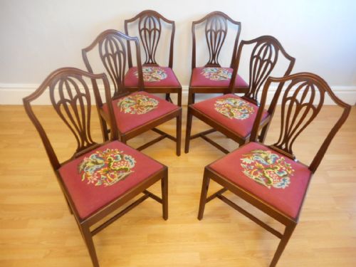 ANTIQUE SET OF 6 HEPPLEWHITE DINNING CHAIRS - ADDITIONAL PHOTO 3