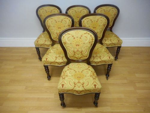 ANTIQUE VICTORIAN SET OF 6 DINNING CHAIRS - ADDITIONAL PHOTO 1