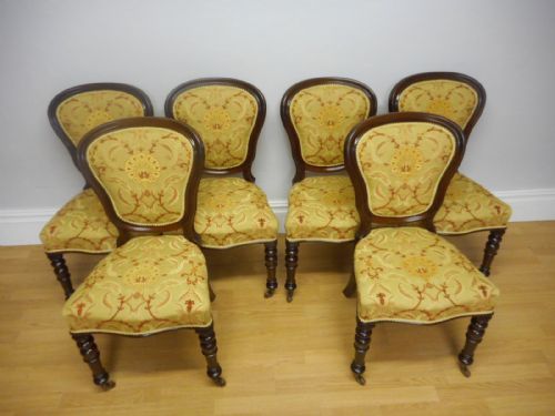 ANTIQUE VICTORIAN SET OF 6 DINNING CHAIRS - ADDITIONAL PHOTO 3