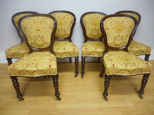 ANTIQUE VICTORIAN SET OF 6 DINNING CHAIRS - ADDITIONAL PHOTO 4
