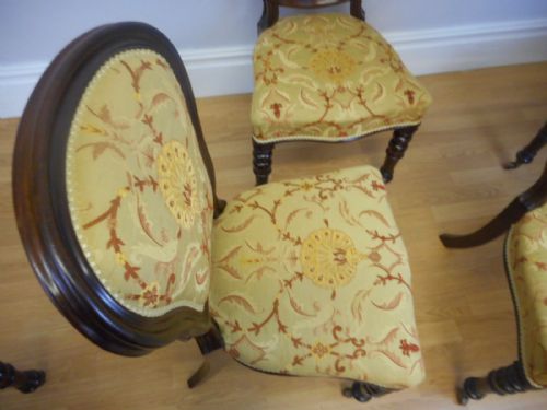ANTIQUE VICTORIAN SET OF 6 DINNING CHAIRS - ADDITIONAL PHOTO 11