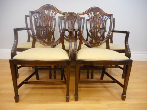 ANTIQUE SET OF 8 HEPPELWHITE DINNING CHAIRS - ADDITIONAL PHOTO 2