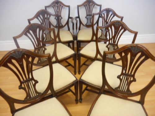 ANTIQUE SET OF 8 HEPPELWHITE DINNING CHAIRS - ADDITIONAL PHOTO 10