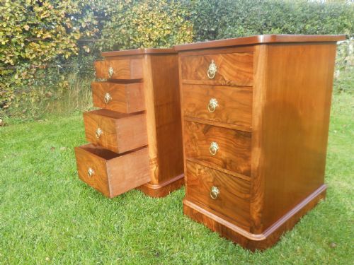 ANTIQUE WALNUT BEDSIDE CHESTS - ADDITIONAL PHOTO 2