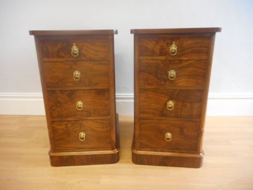 ANTIQUE WALNUT BEDSIDE CHESTS - ADDITIONAL PHOTO 10