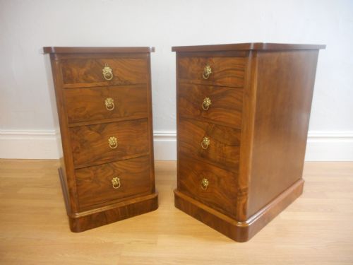 ANTIQUE WALNUT BEDSIDE CHESTS - ADDITIONAL PHOTO 12