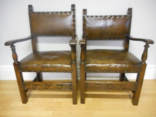 ANTIQUE SET OF 10 OAK DINNING CHAIRS - ADDITIONAL PHOTO 3