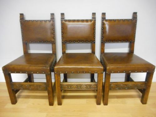ANTIQUE SET OF 10 OAK DINNING CHAIRS - ADDITIONAL PHOTO 5