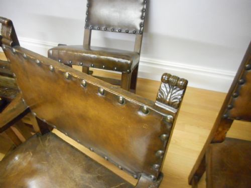 ANTIQUE SET OF 10 OAK DINNING CHAIRS - ADDITIONAL PHOTO 8
