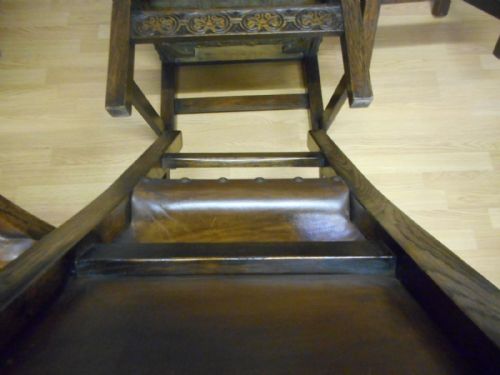 ANTIQUE SET OF 10 OAK DINNING CHAIRS - ADDITIONAL PHOTO 9