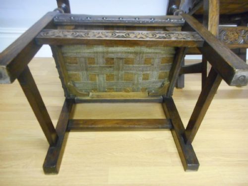 ANTIQUE SET OF 10 OAK DINNING CHAIRS - ADDITIONAL PHOTO 11