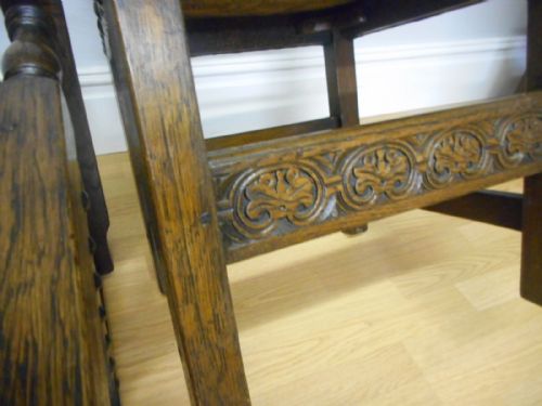ANTIQUE SET OF 10 OAK DINNING CHAIRS - ADDITIONAL PHOTO 12