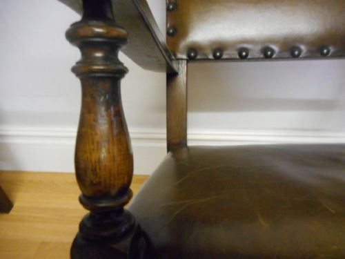 ANTIQUE SET OF 10 OAK DINNING CHAIRS - ADDITIONAL PHOTO 15