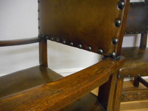 ANTIQUE SET OF 10 OAK DINNING CHAIRS - ADDITIONAL PHOTO 19