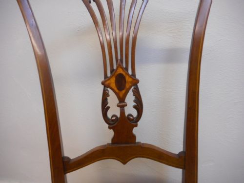 ANTIQUE MAHOGANY INLAID OCCASIONAL CHAIR - ADDITIONAL PHOTO 2