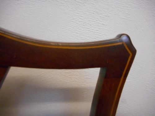 ANTIQUE MAHOGANY INLAID OCCASIONAL CHAIR - ADDITIONAL PHOTO 3