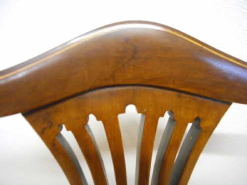 ANTIQUE MAHOGANY INLAID OCCASIONAL CHAIR - ADDITIONAL PHOTO 4