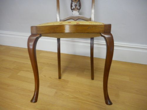 ANTIQUE MAHOGANY INLAID OCCASIONAL CHAIR - ADDITIONAL PHOTO 6