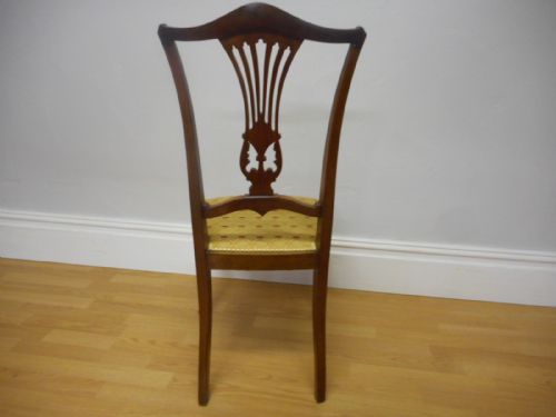 ANTIQUE MAHOGANY INLAID OCCASIONAL CHAIR - ADDITIONAL PHOTO 7