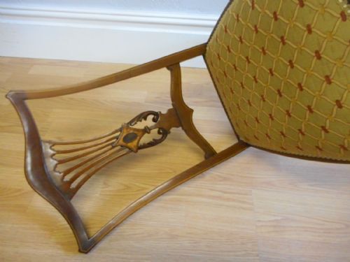 ANTIQUE MAHOGANY INLAID OCCASIONAL CHAIR - ADDITIONAL PHOTO 9