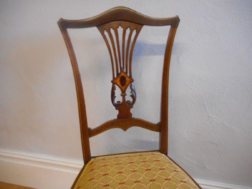 ANTIQUE MAHOGANY INLAID OCCASIONAL CHAIR - ADDITIONAL PHOTO 10