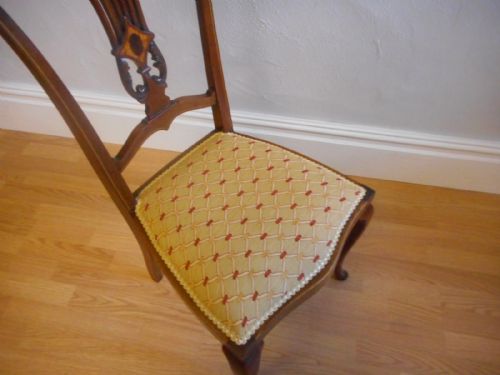 ANTIQUE MAHOGANY INLAID OCCASIONAL CHAIR - ADDITIONAL PHOTO 11