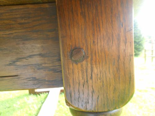 ANTIQUE OAK REFECTORY DINNING TABLE - ADDITIONAL PHOTO 7