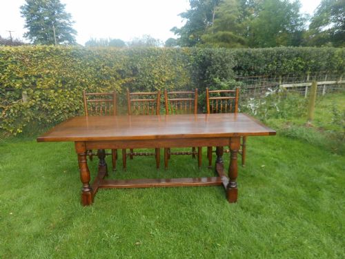 ANTIQUE OAK REFECTORY DINNING TABLE - ADDITIONAL PHOTO 11