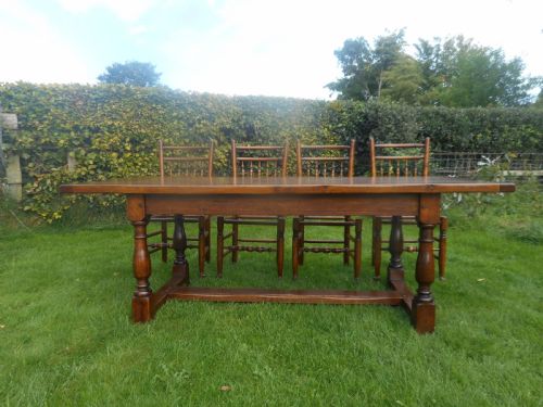 ANTIQUE OAK REFECTORY DINNING TABLE - ADDITIONAL PHOTO 13