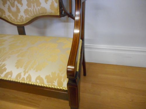 ANTIQUE MAHOGANY INLAID COUCH - ADDITIONAL PHOTO 2