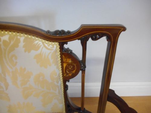 ANTIQUE MAHOGANY INLAID COUCH - ADDITIONAL PHOTO 6