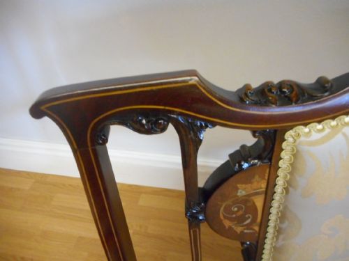 ANTIQUE MAHOGANY INLAID COUCH - ADDITIONAL PHOTO 9