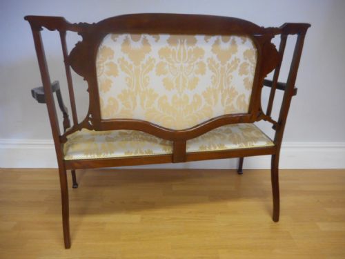 ANTIQUE MAHOGANY INLAID COUCH - ADDITIONAL PHOTO 15