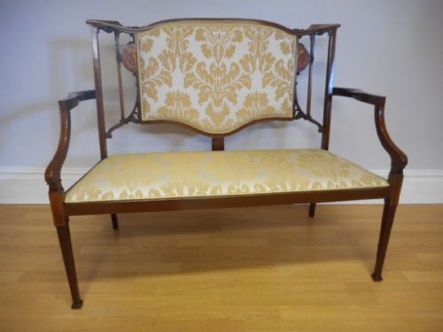 ANTIQUE MAHOGANY INLAID COUCH - ADDITIONAL PHOTO 16