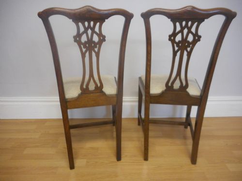 ANTIQUE 8 CHIPPENDALE OAK DINNING CHAIRS - ADDITIONAL PHOTO 4