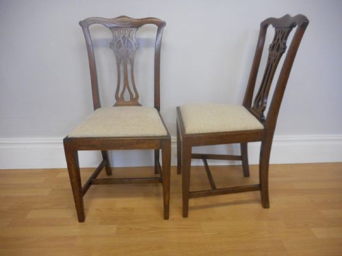 ANTIQUE 8 CHIPPENDALE OAK DINNING CHAIRS - ADDITIONAL PHOTO 6