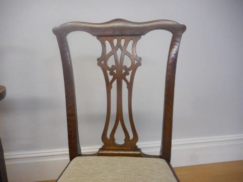 ANTIQUE 8 CHIPPENDALE OAK DINNING CHAIRS - ADDITIONAL PHOTO 9