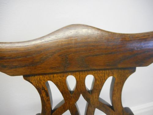 ANTIQUE 8 CHIPPENDALE OAK DINNING CHAIRS - ADDITIONAL PHOTO 10