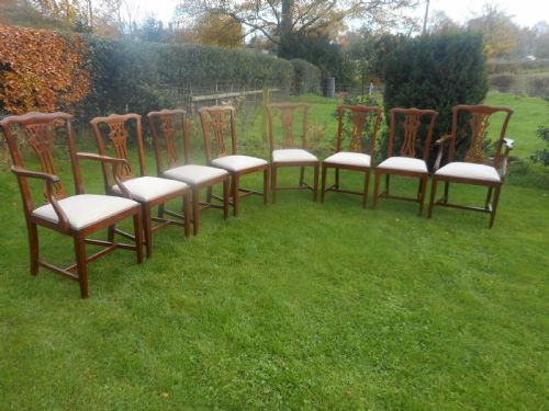 ANTIQUE 8 CHIPPENDALE OAK DINNING CHAIRS - ADDITIONAL PHOTO 14