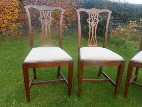 ANTIQUE 8 CHIPPENDALE OAK DINNING CHAIRS - ADDITIONAL PHOTO 16