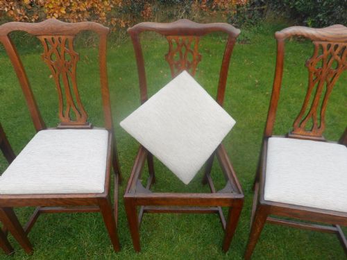 ANTIQUE 8 CHIPPENDALE OAK DINNING CHAIRS - ADDITIONAL PHOTO 17