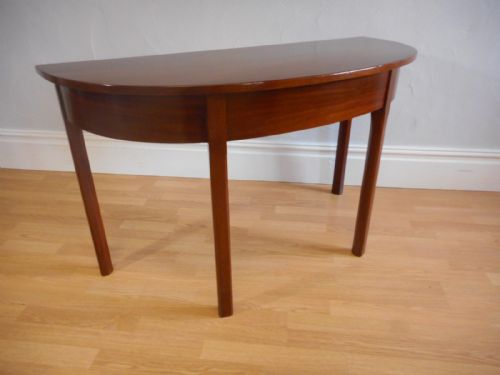 ANTIQUE MAHOGANY DEMILUNE TABLE - ADDITIONAL PHOTO 1
