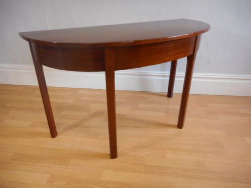 ANTIQUE MAHOGANY DEMILUNE TABLE - ADDITIONAL PHOTO 2