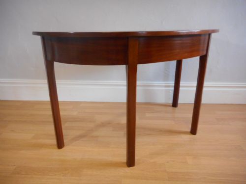 ANTIQUE MAHOGANY DEMILUNE TABLE - ADDITIONAL PHOTO 3