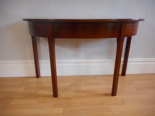 ANTIQUE MAHOGANY DEMILUNE TABLE - ADDITIONAL PHOTO 4
