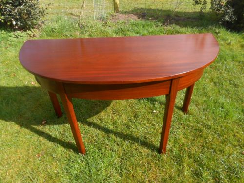 ANTIQUE MAHOGANY DEMILUNE TABLE - ADDITIONAL PHOTO 6